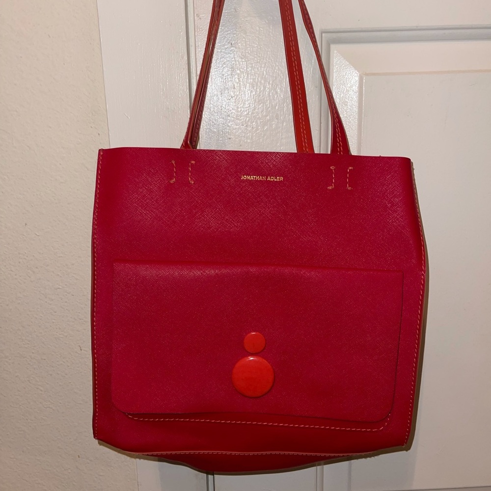 Jonathan Adler Dorian Dot Leather Bucket tote